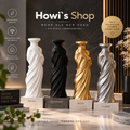 Dekorative Vase in Weiß, Schwarz, Gold und Silber