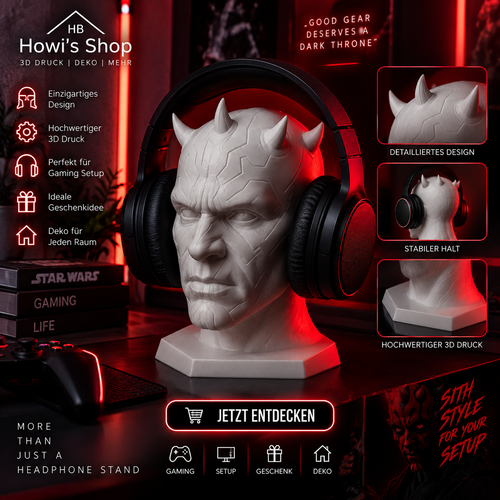 Dark Lord Headset Ständer Sith Edition 3D-Druck Gaming